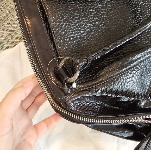 Brighton Czarina Hand Beaded Large Black Leather Bag - Picture 6 of 13